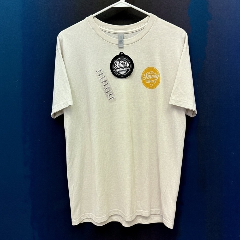 Next Level Ole Smoky Moonshine Whiskey‎ T-Shirt Mens Large Cream NWT Graphic Tee